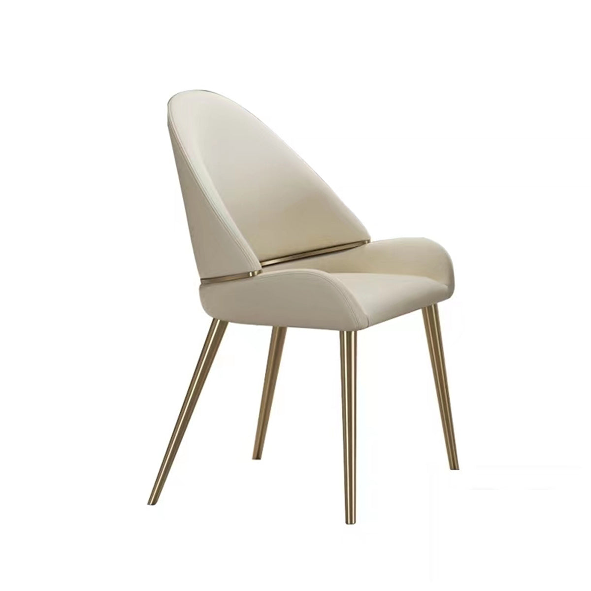 Dining Chair with PU Leather, Beige (Set of 2)