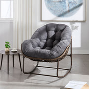 Outdoor Rattan Rocking Chair, Grey