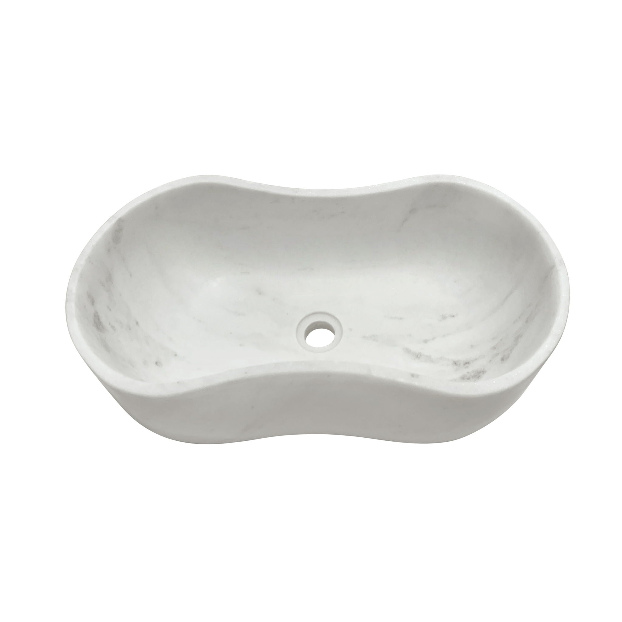 Bathroom Vessel Sink With Wavy Design by Couch