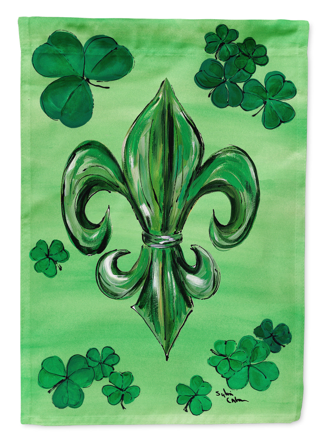 St Patrick's Day Fleur de lis Garden Flag