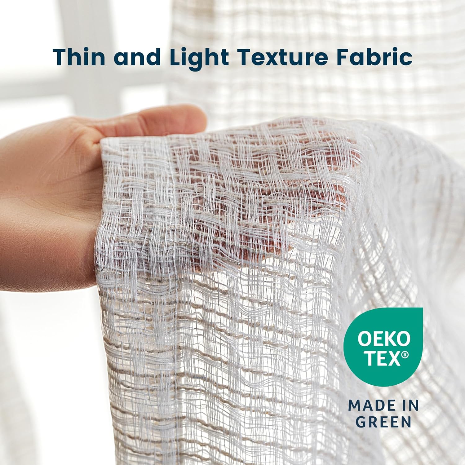 Sheer Curtains 2-Piece Set for Living Room/Bedroom