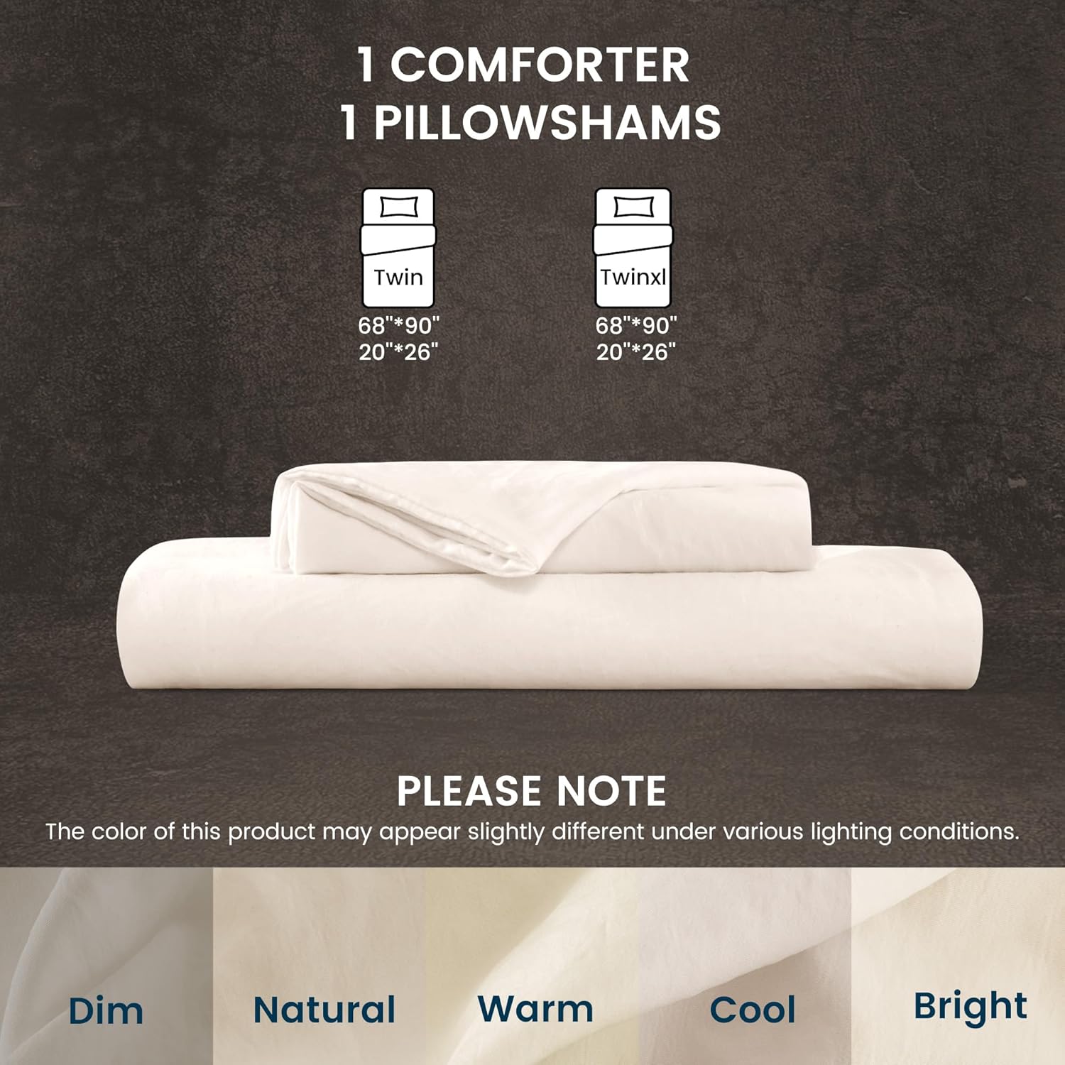 Stone Washed Duvet Cover Set - Beige