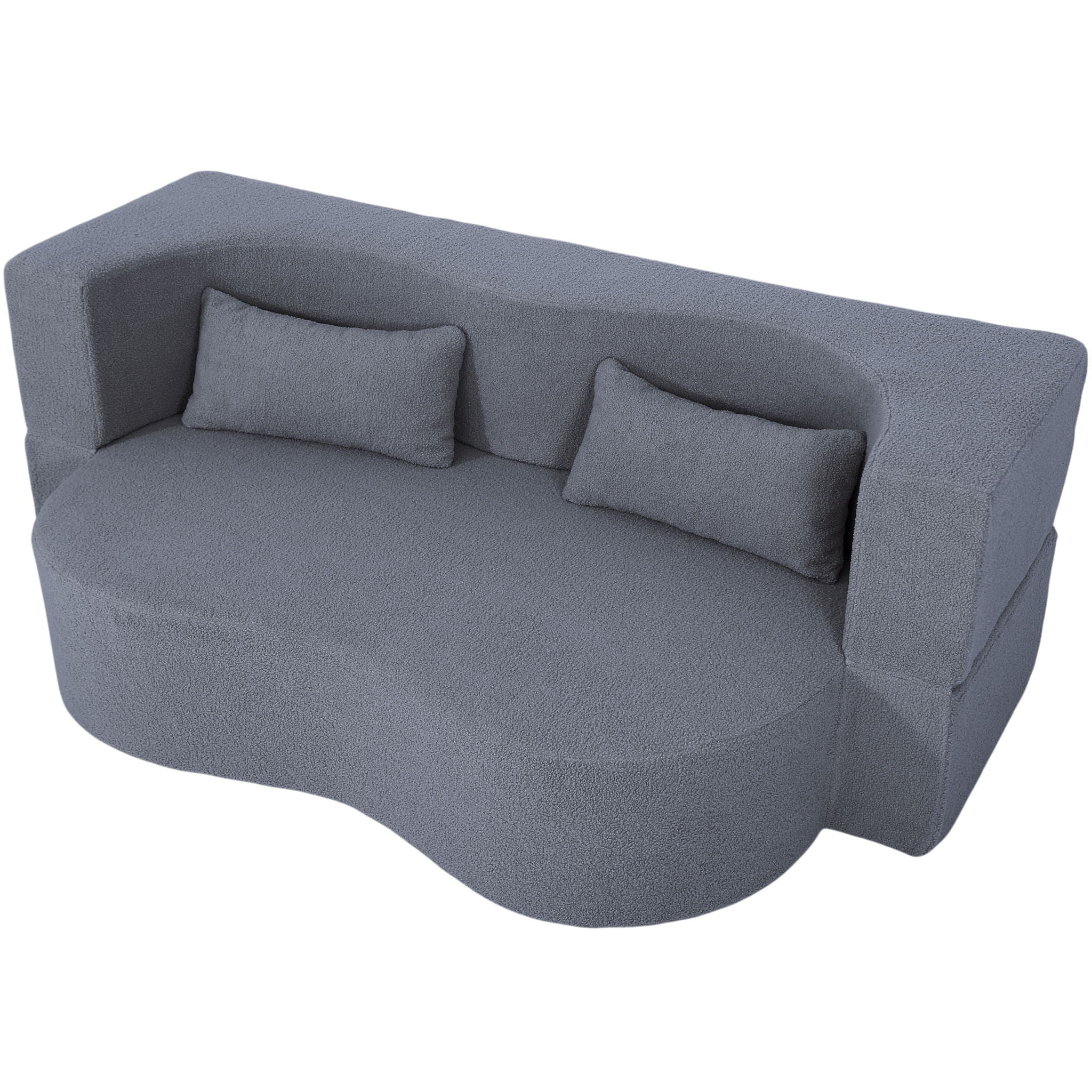 2 In 1 Convertible Full Size Folding Loveseat Couch
