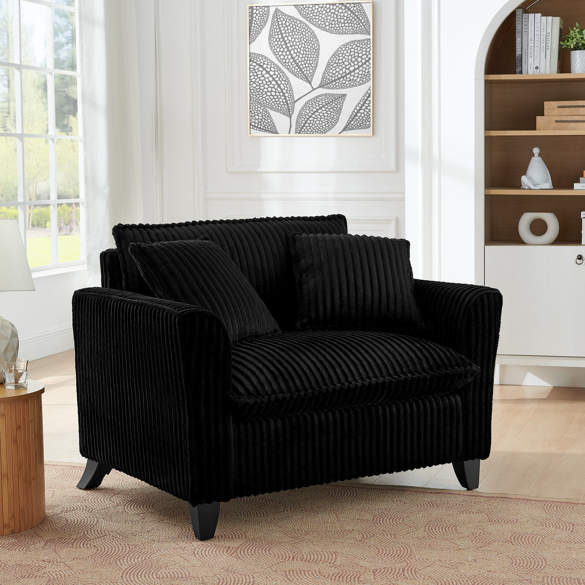 Lazy Sofa Chair with a Backrest - Black