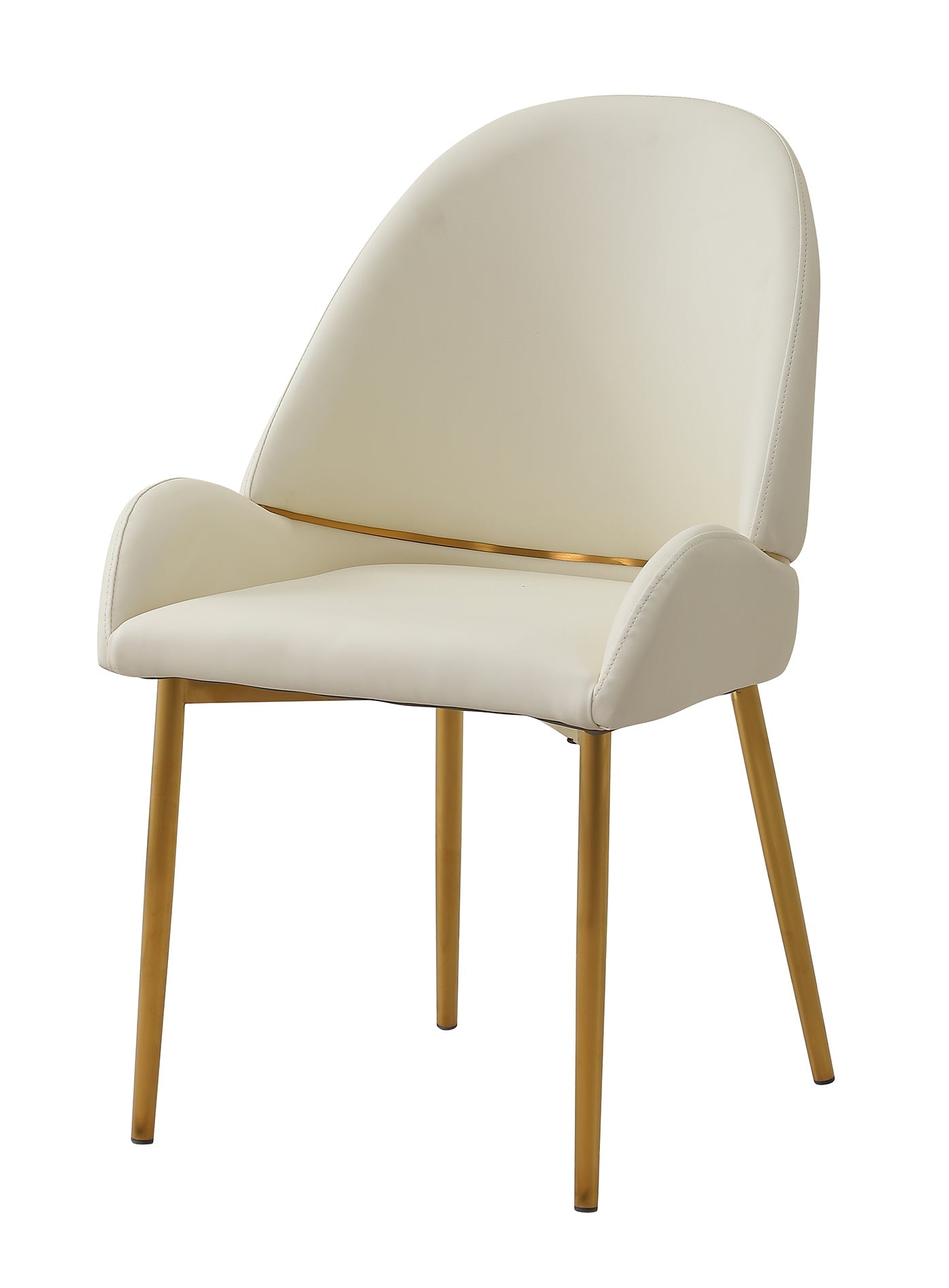 Dining Chair with PU Leather, Beige (Set of 2)