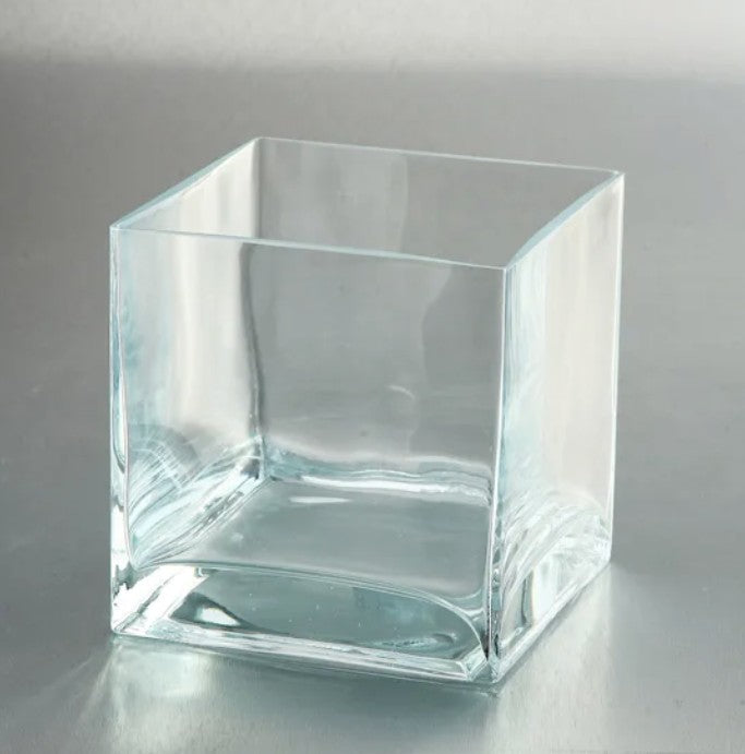 Short Square Glass Vase