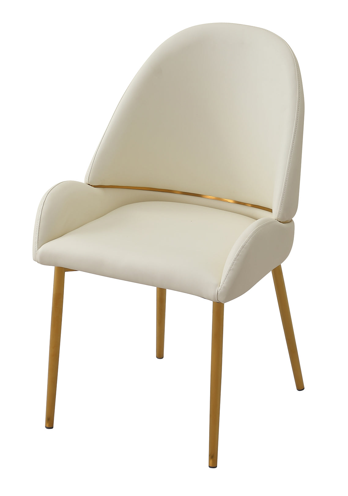 Dining Chair with PU Leather, Beige (Set of 2)