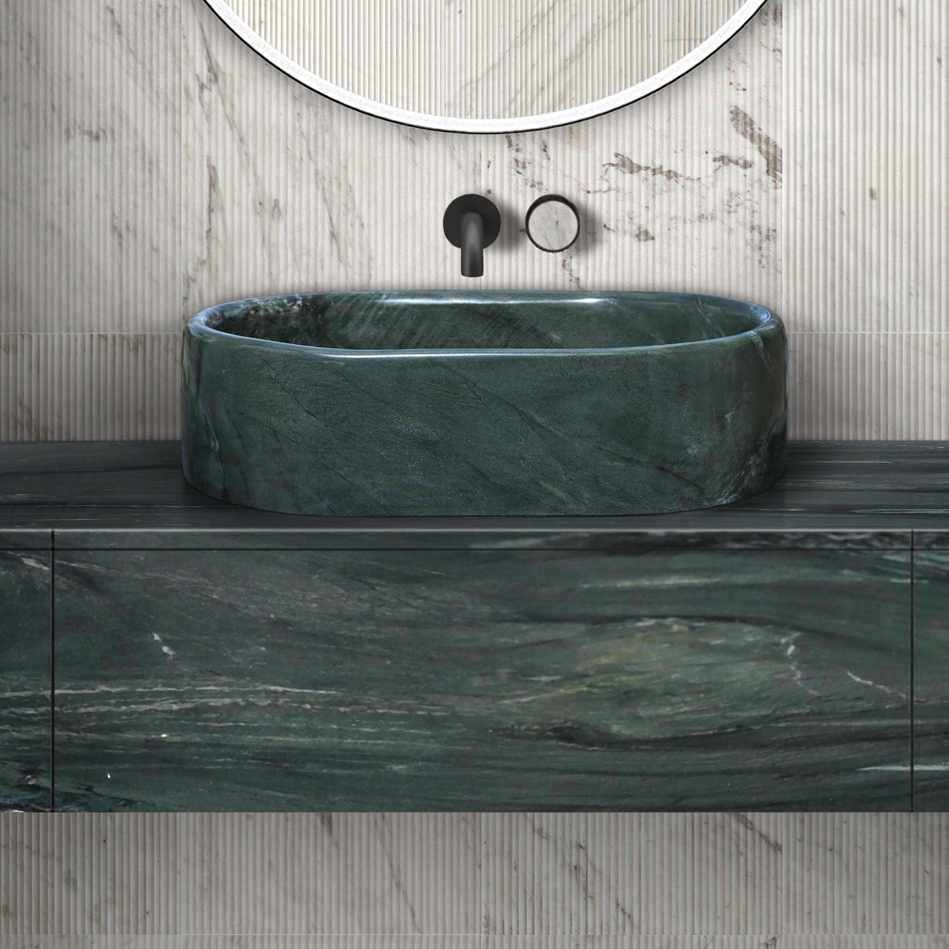 Bathroom Vessel Sink, Semi Polished Surface by Couch
