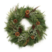 Mixed Pine Juniper and Pincone Wreath 24"D