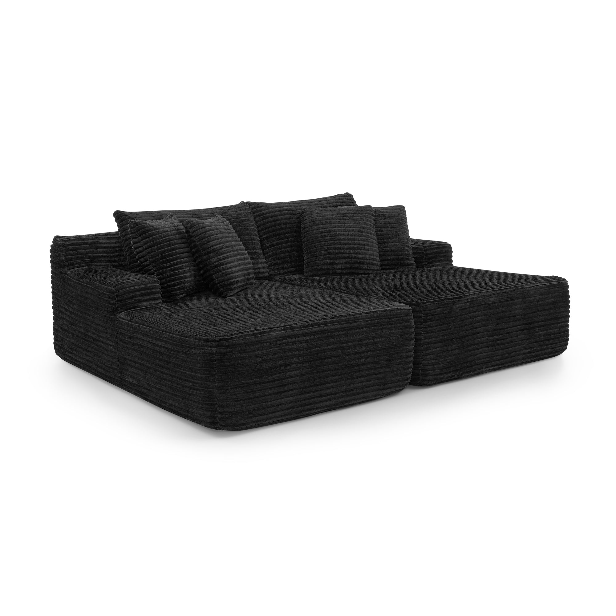 Two-Seater Lazy Sofa Lounge Chair -Black