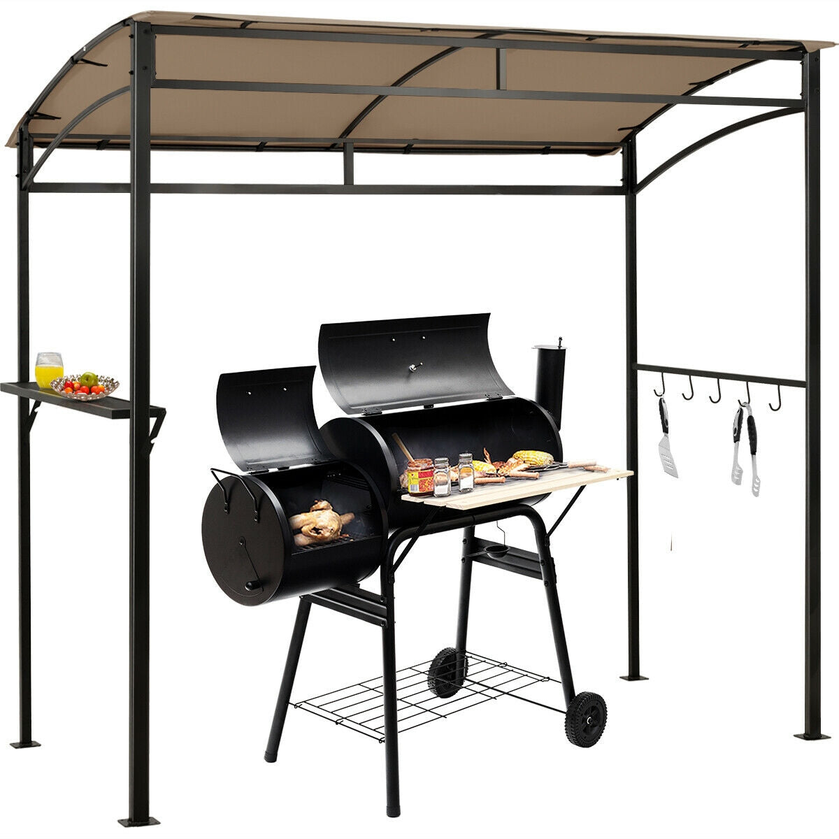 7 x 4.5 Feet Gazebo Outdoor, Patio, Garden, Canopy Shelter - Brown