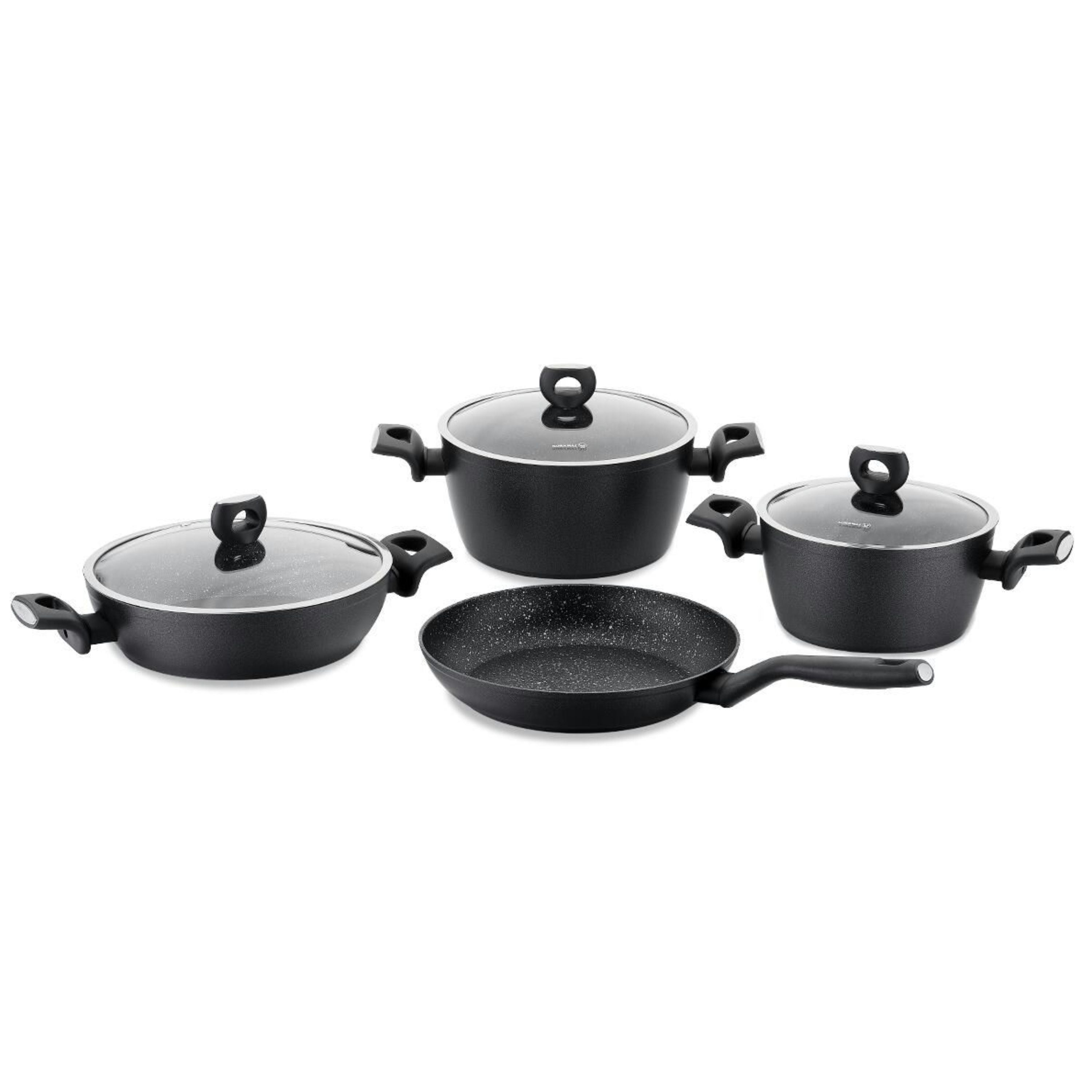 Korkmaz Nora 7Pcs Cookware Set - Black