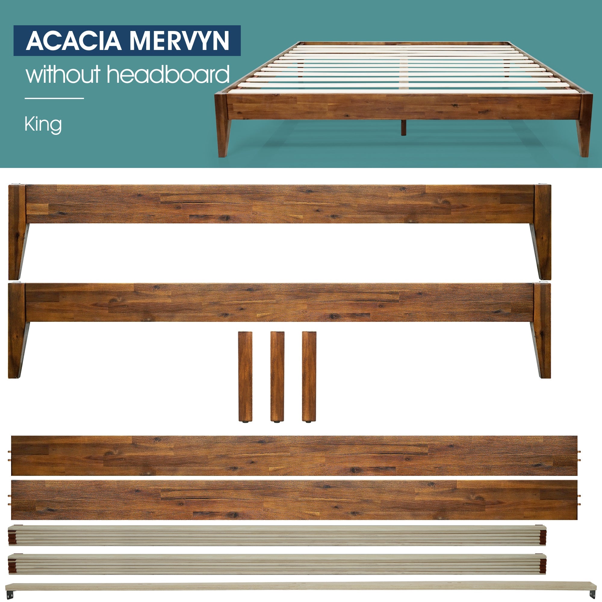 Acacia Mervyn Solid Wood Platform Bed