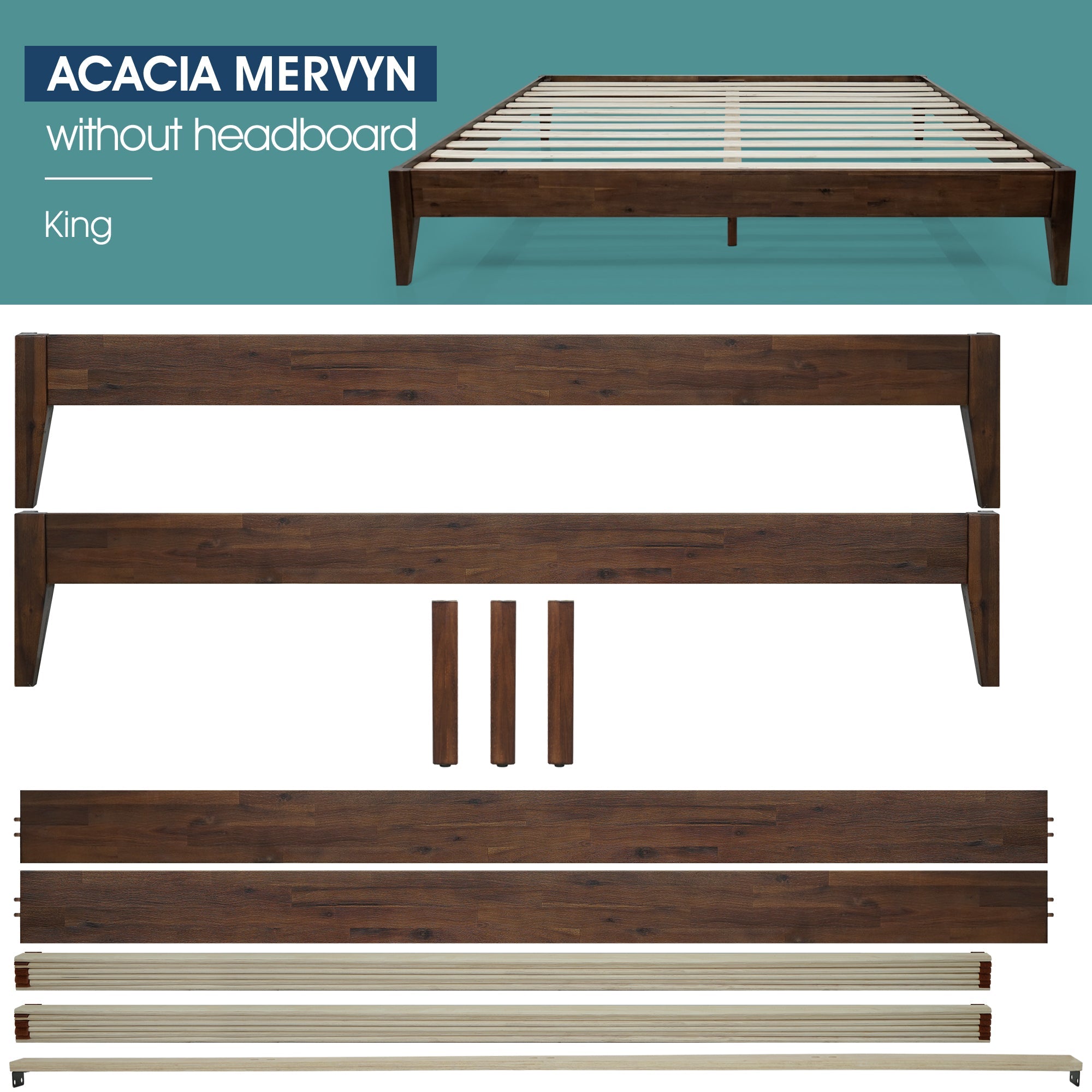 Acacia Mervyn Solid Wood Platform Bed