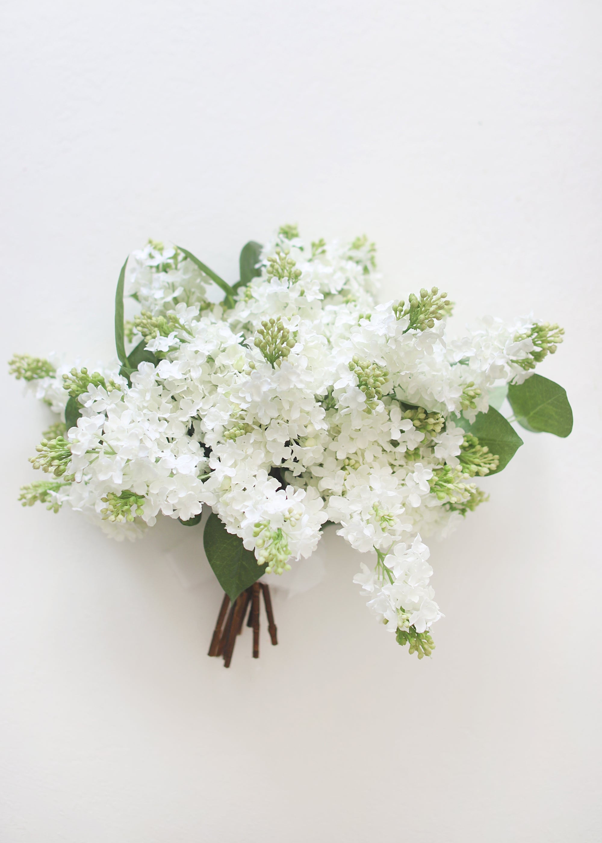 Premium Artificial Blooming Lilac Branch in White - 26"