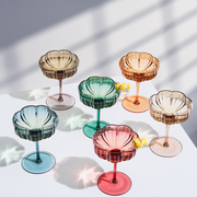 Flower Coupe Cocktail Colored Glasses | Set of 6 | Muted