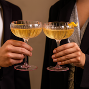 Flower Coupe Cocktail Colored Glasses | Set of 2 | Blush Pink