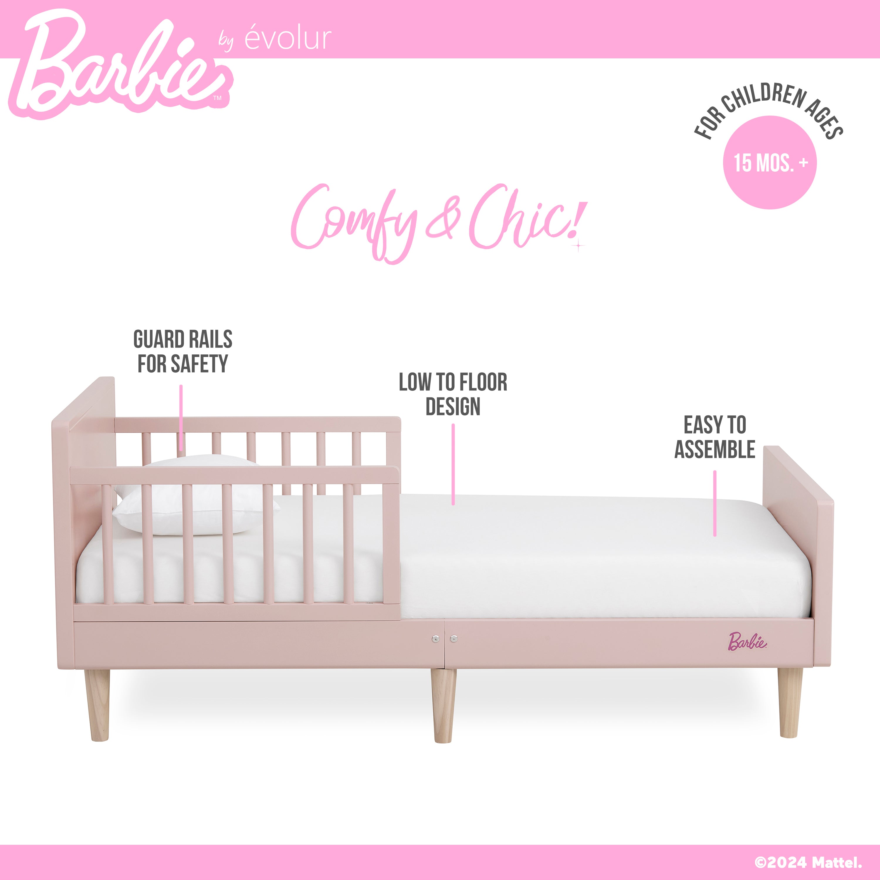Barbie By Evolur Los Altos Toddler Bed
