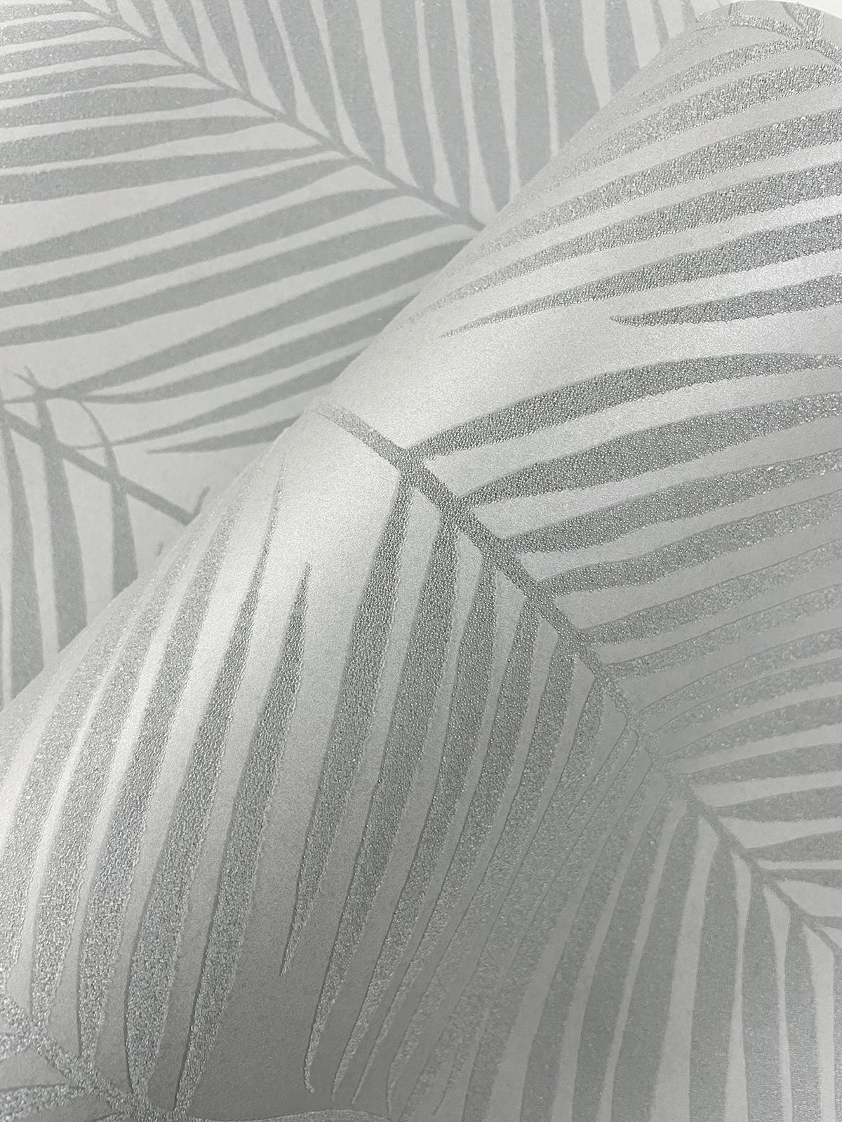 Persei Palm Glass Beaded Botanical Unpasted Wallpaper
