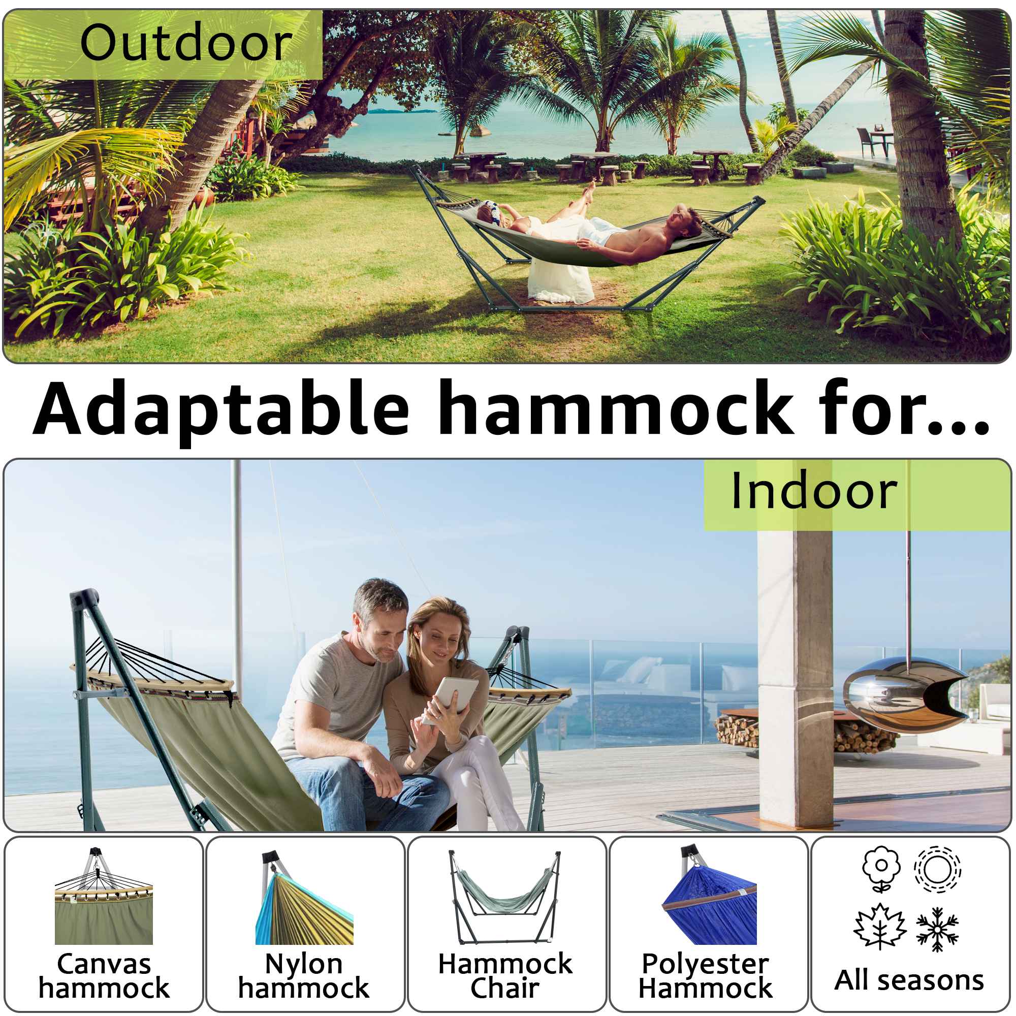Tranquillo Universal Canvas Hammock - Medium Size