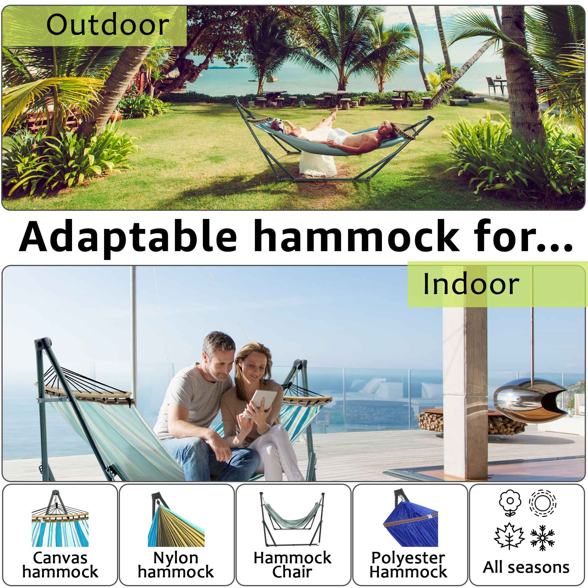 Tranquillo Universal Canvas Hammock - Medium Size