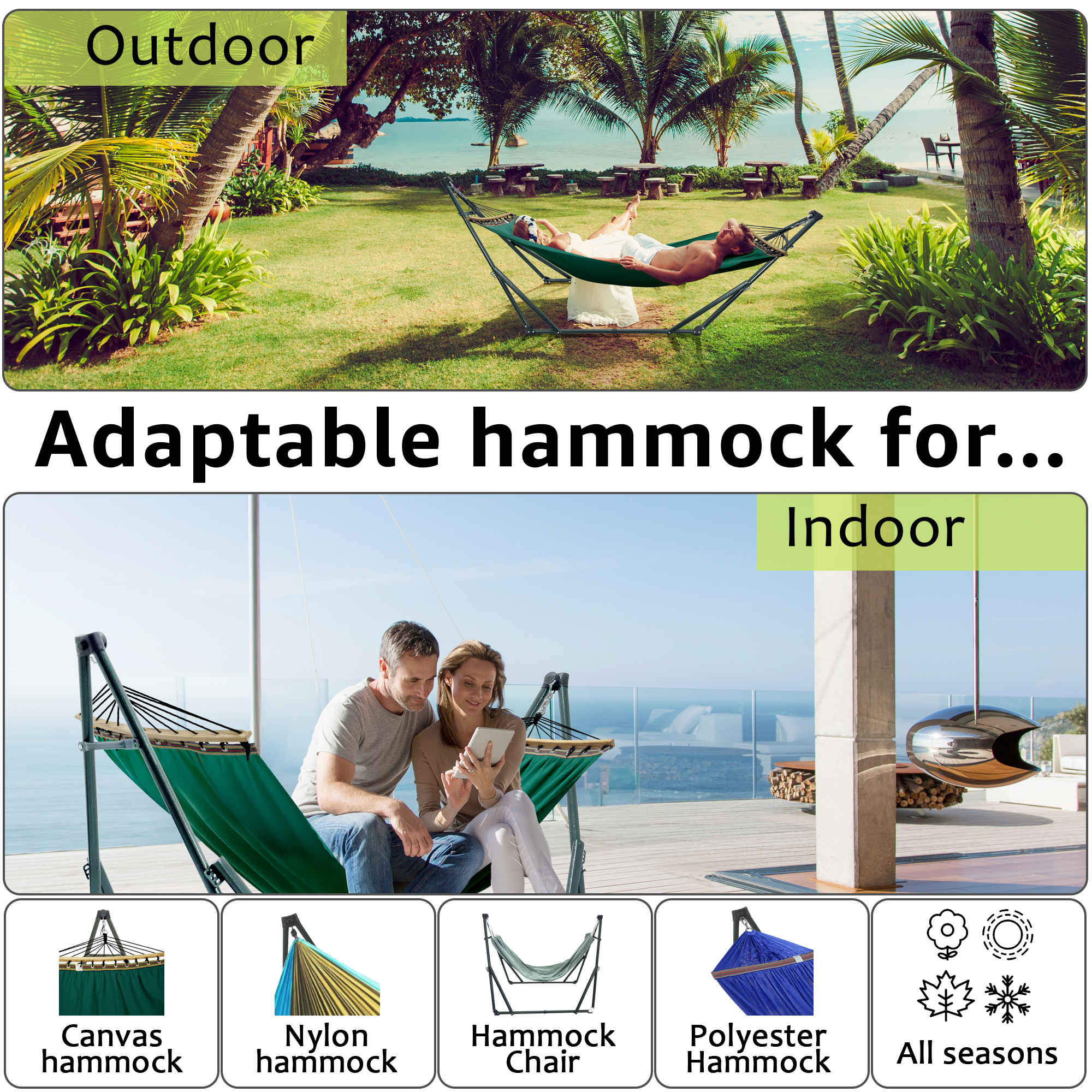 Tranquillo Universal Canvas Hammock - Medium Size