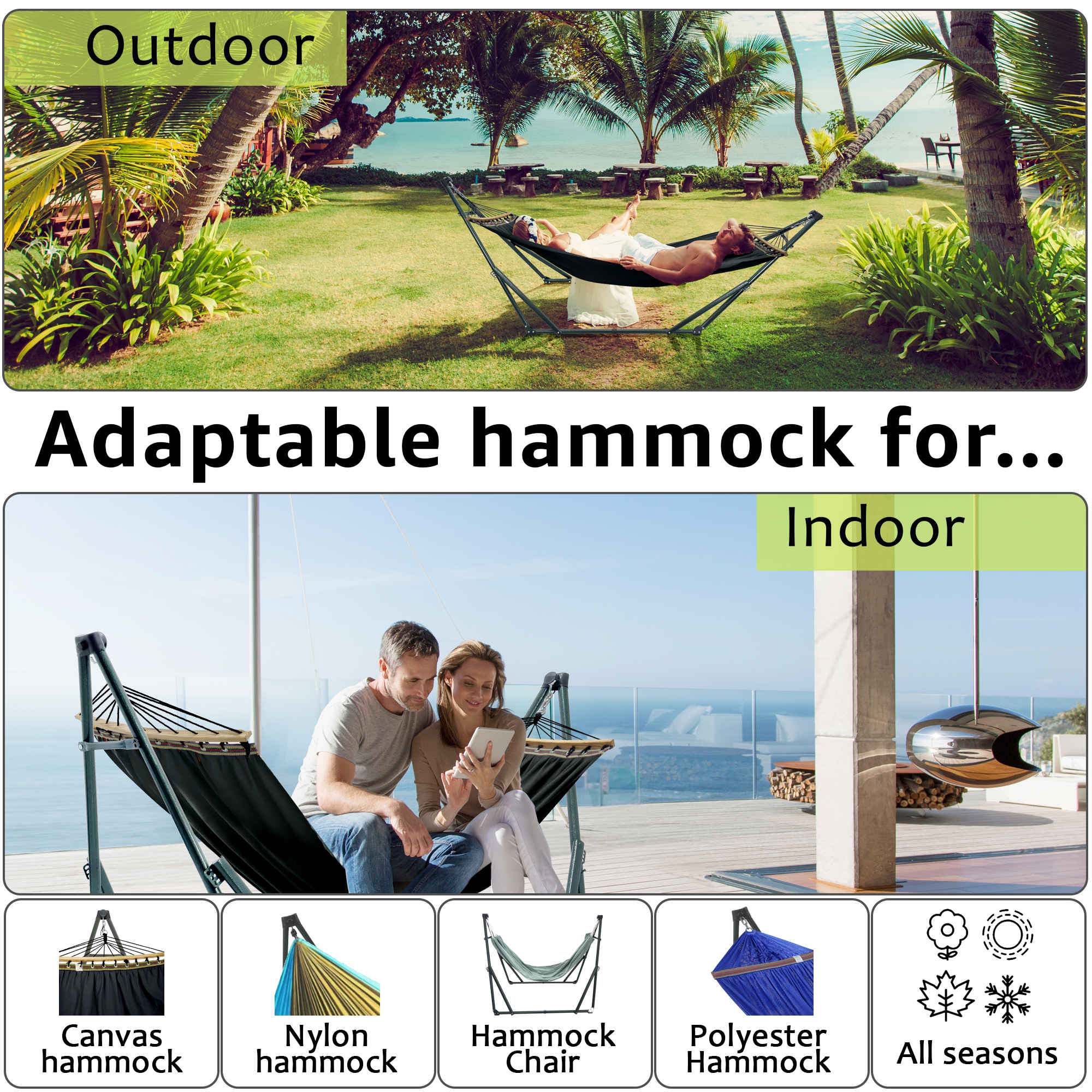 Tranquillo Universal Canvas Hammock - Medium Size