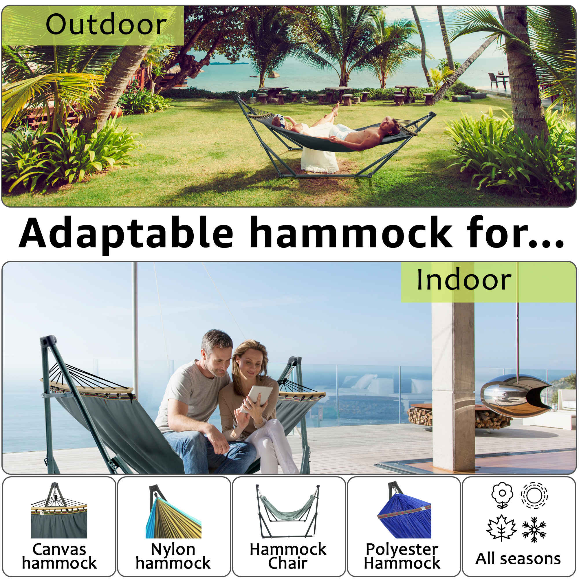 Tranquillo Universal Canvas Hammock - Medium Size
