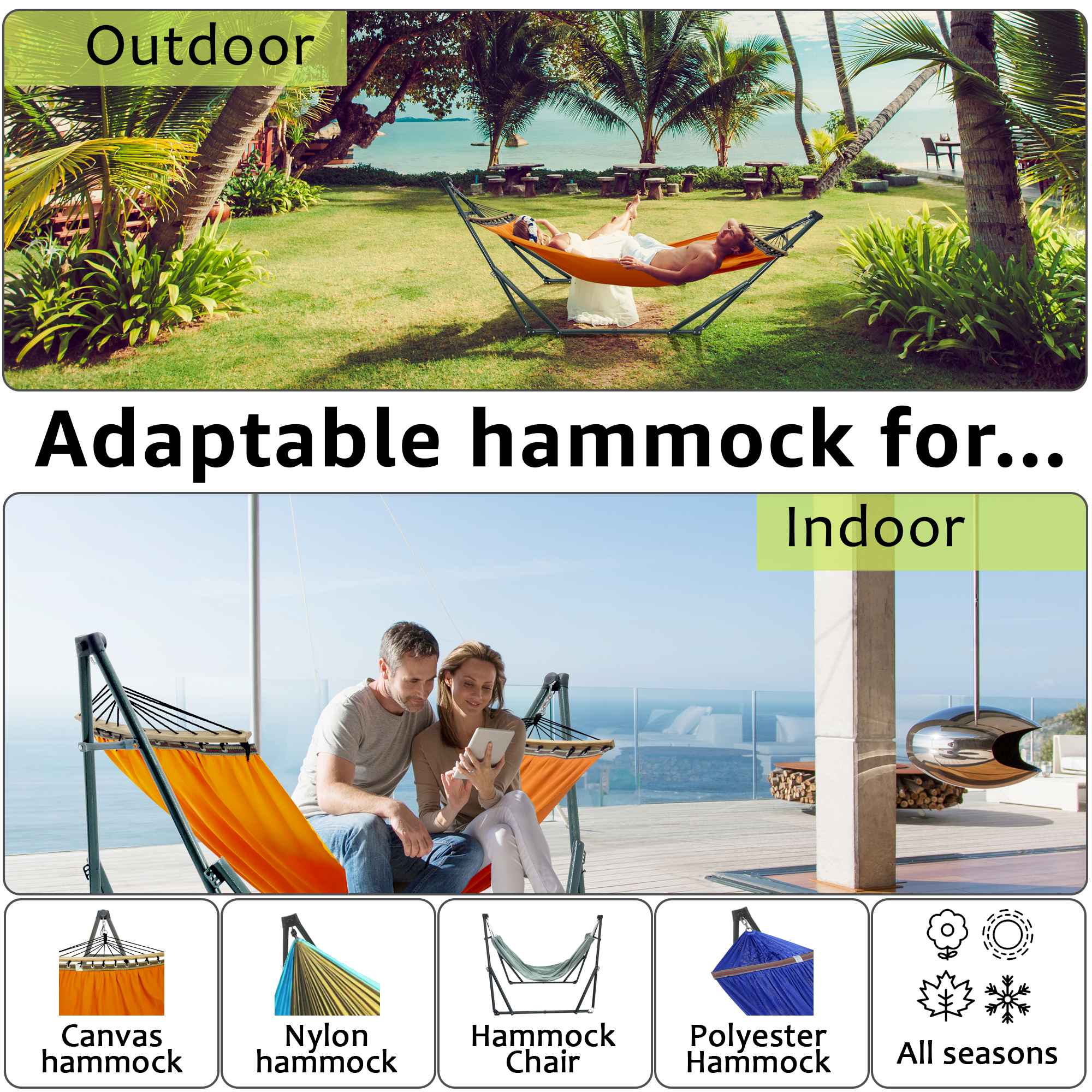 Tranquillo Universal Canvas Hammock - Medium Size
