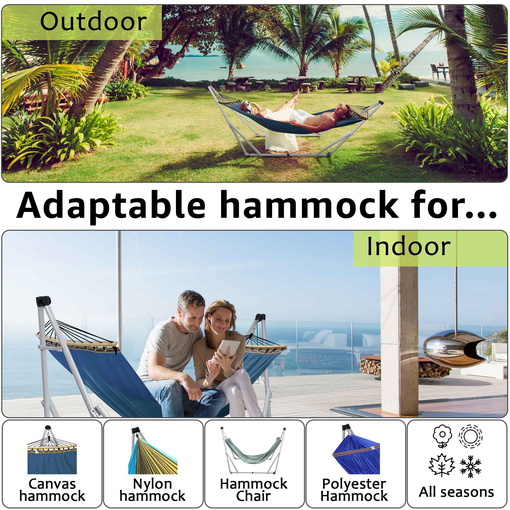 Tranquillo Universal Canvas Hammock - Medium Size