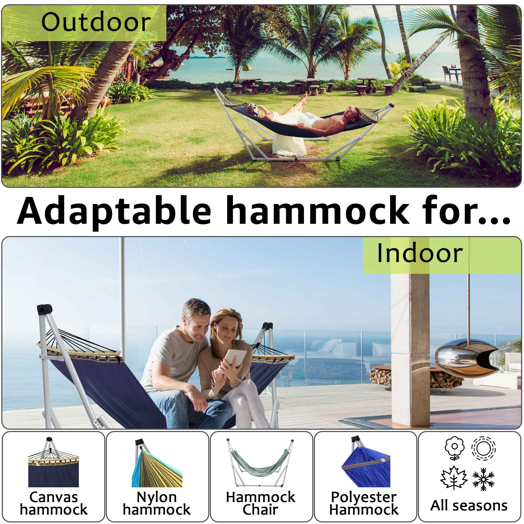 Tranquillo Universal Canvas Hammock - Medium Size