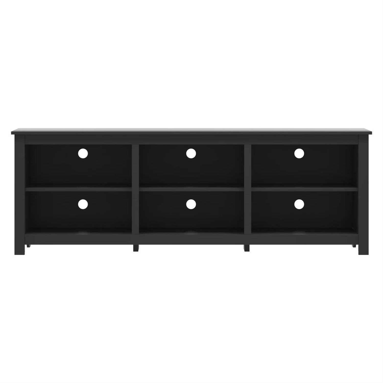 Farmhouse TV Stand in Black Wood Finish