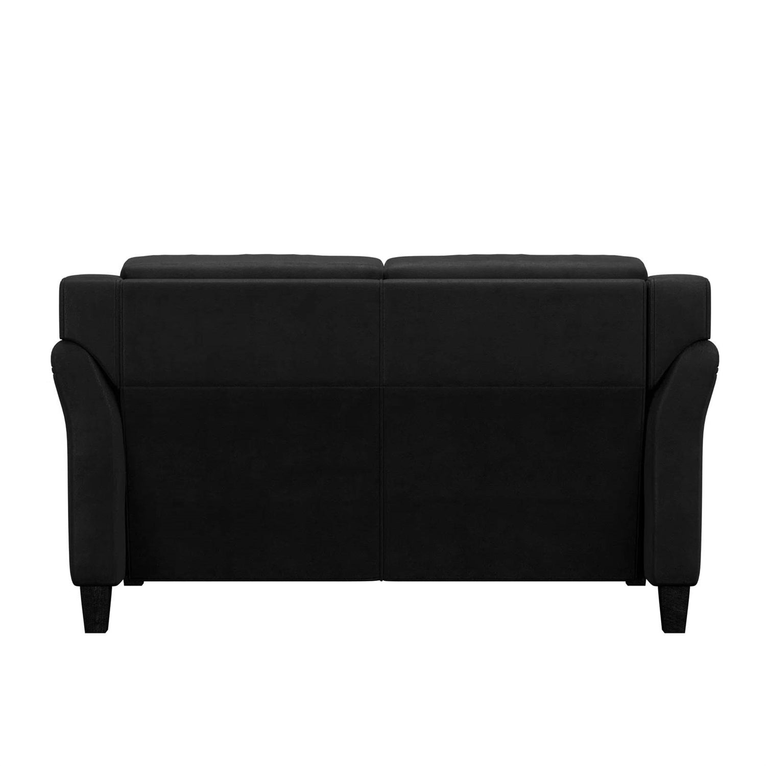Upholstered Loveseat Sofa in Black with Button Tufted Cushions
