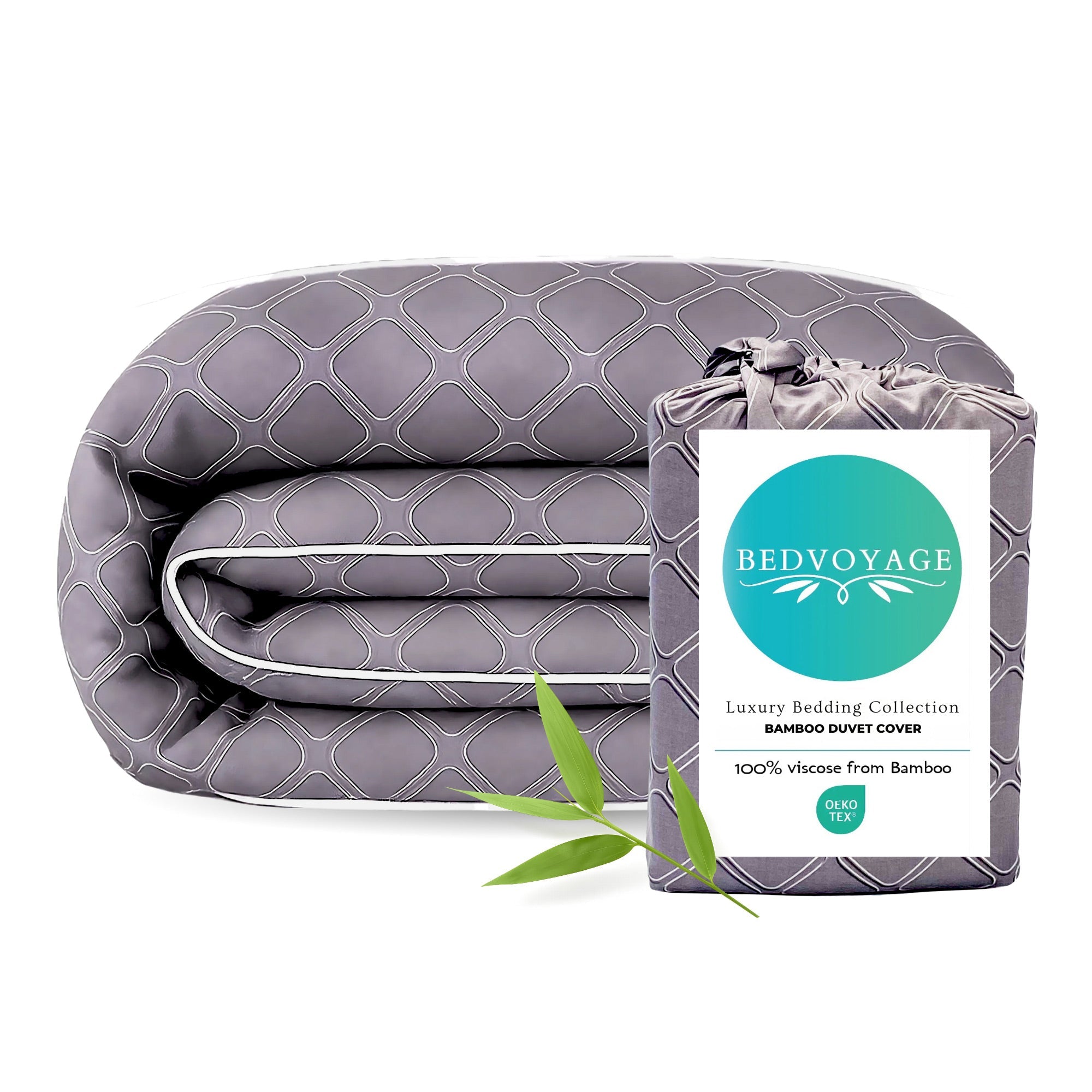 Bamboo Duvet Cover - King/CK - Platinum Geo