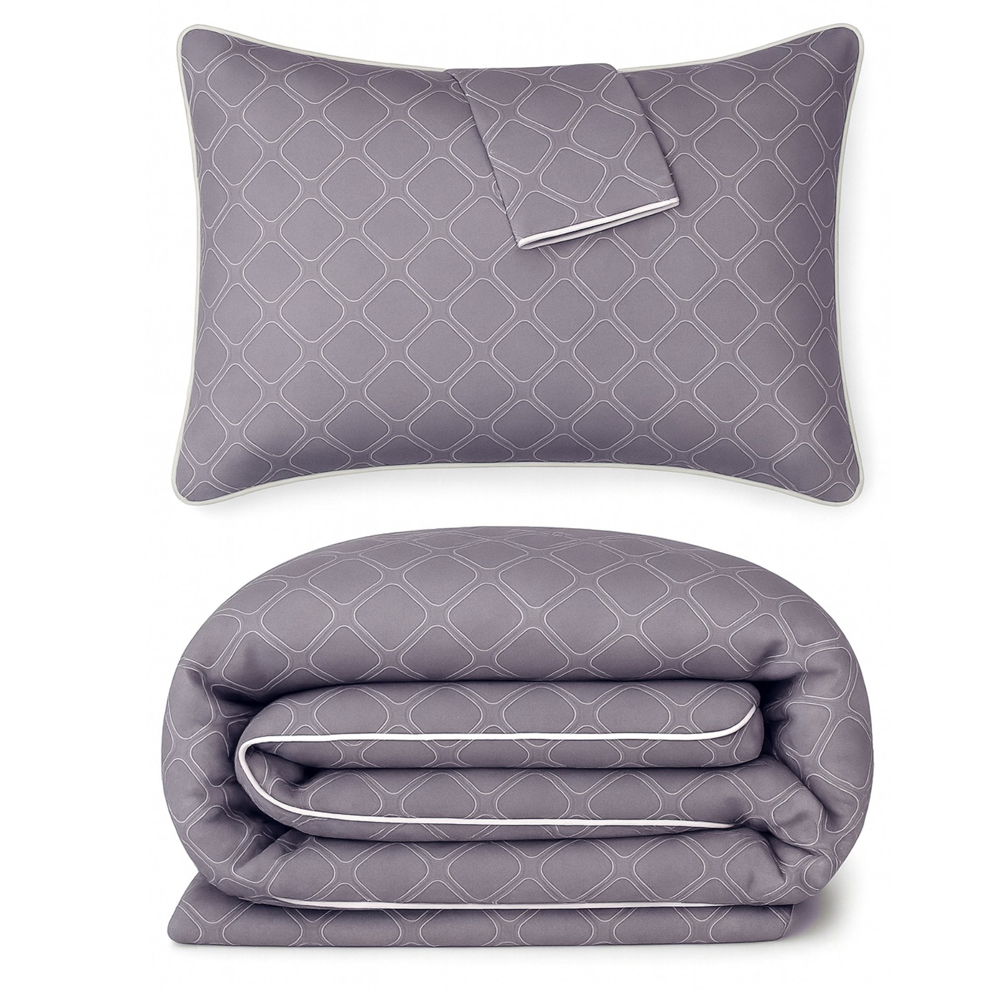 Bamboo Duvet Cover Set - 3pc - Platinum Geo