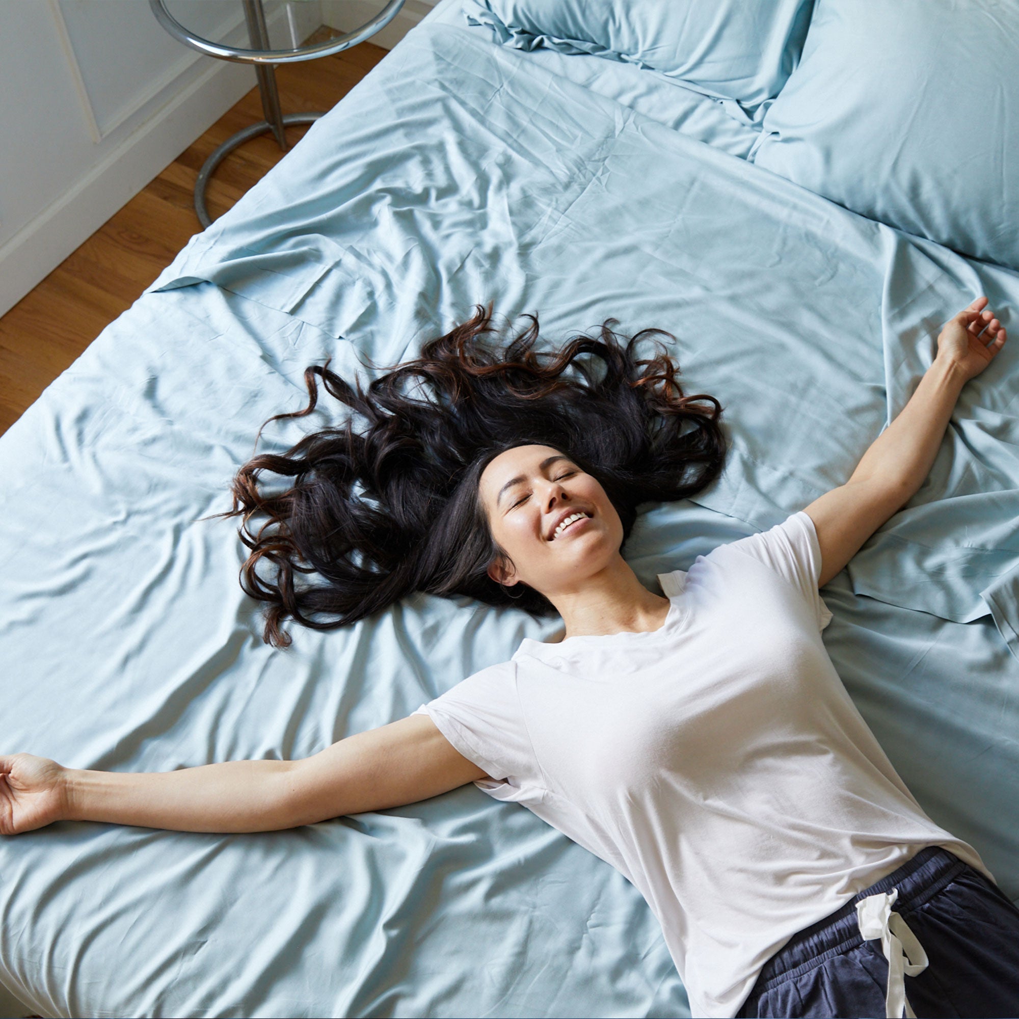 Bamboo Fitted Sheet - Sky