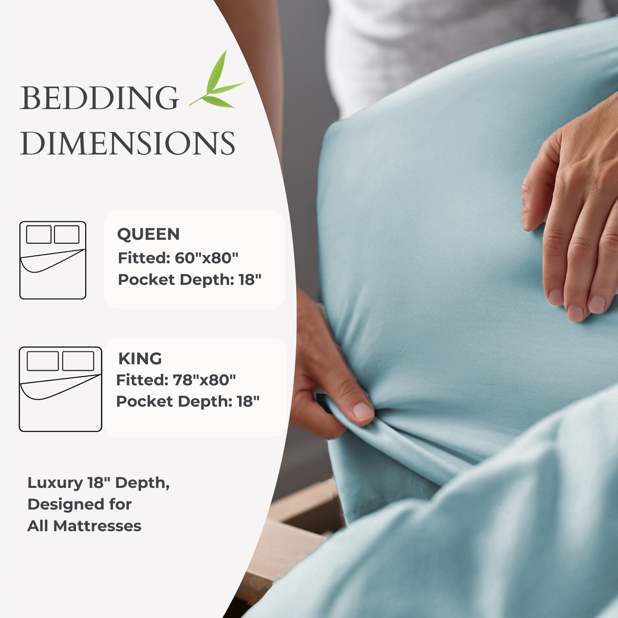 Bamboo Fitted Sheet - Sky