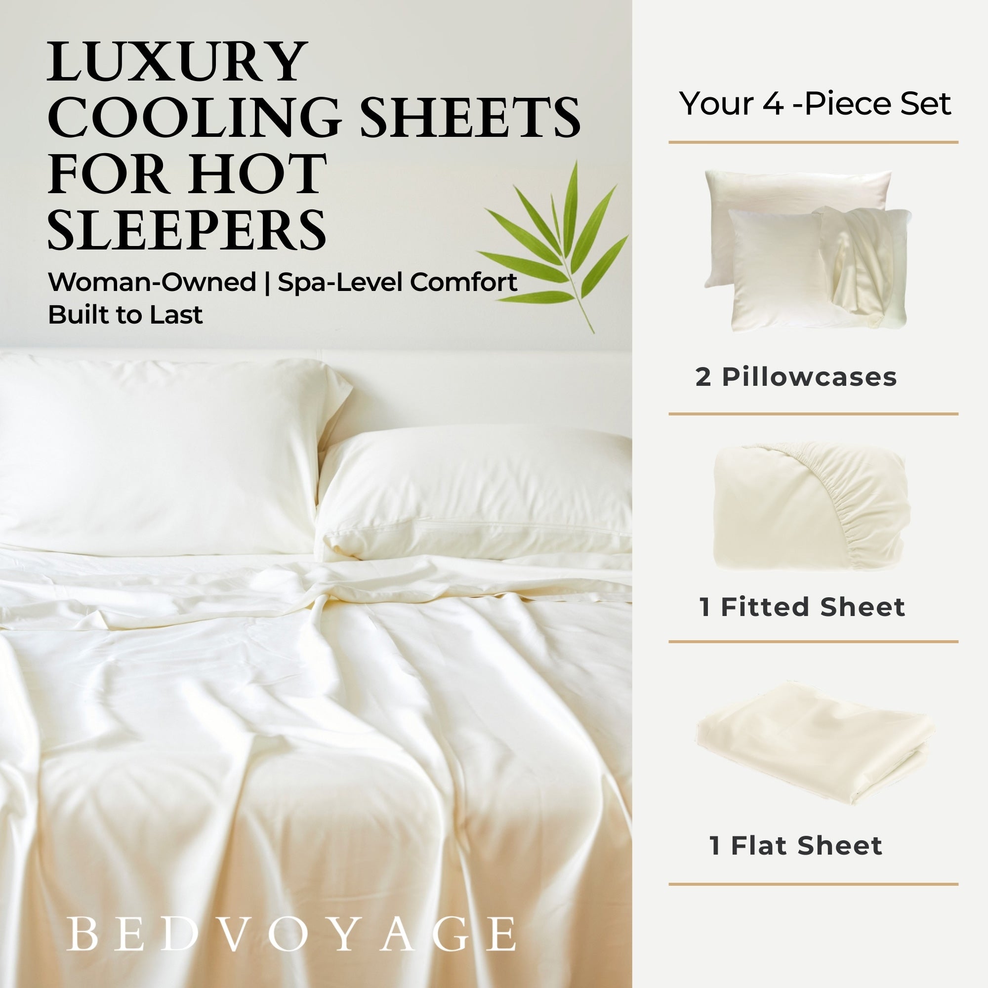 Bamboo Bed Sheet Set - Ivory