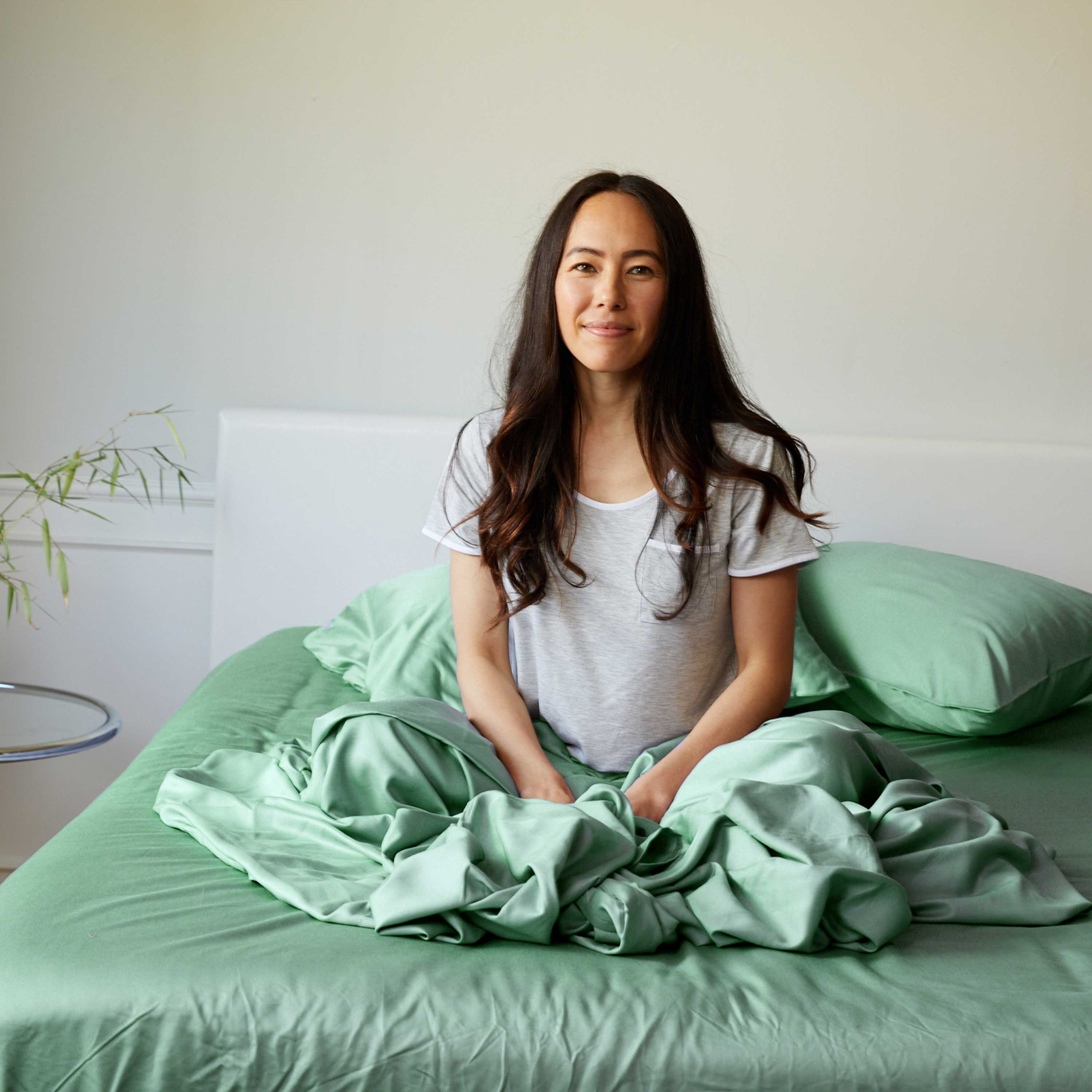 Bamboo Fitted Sheet - Seaglass