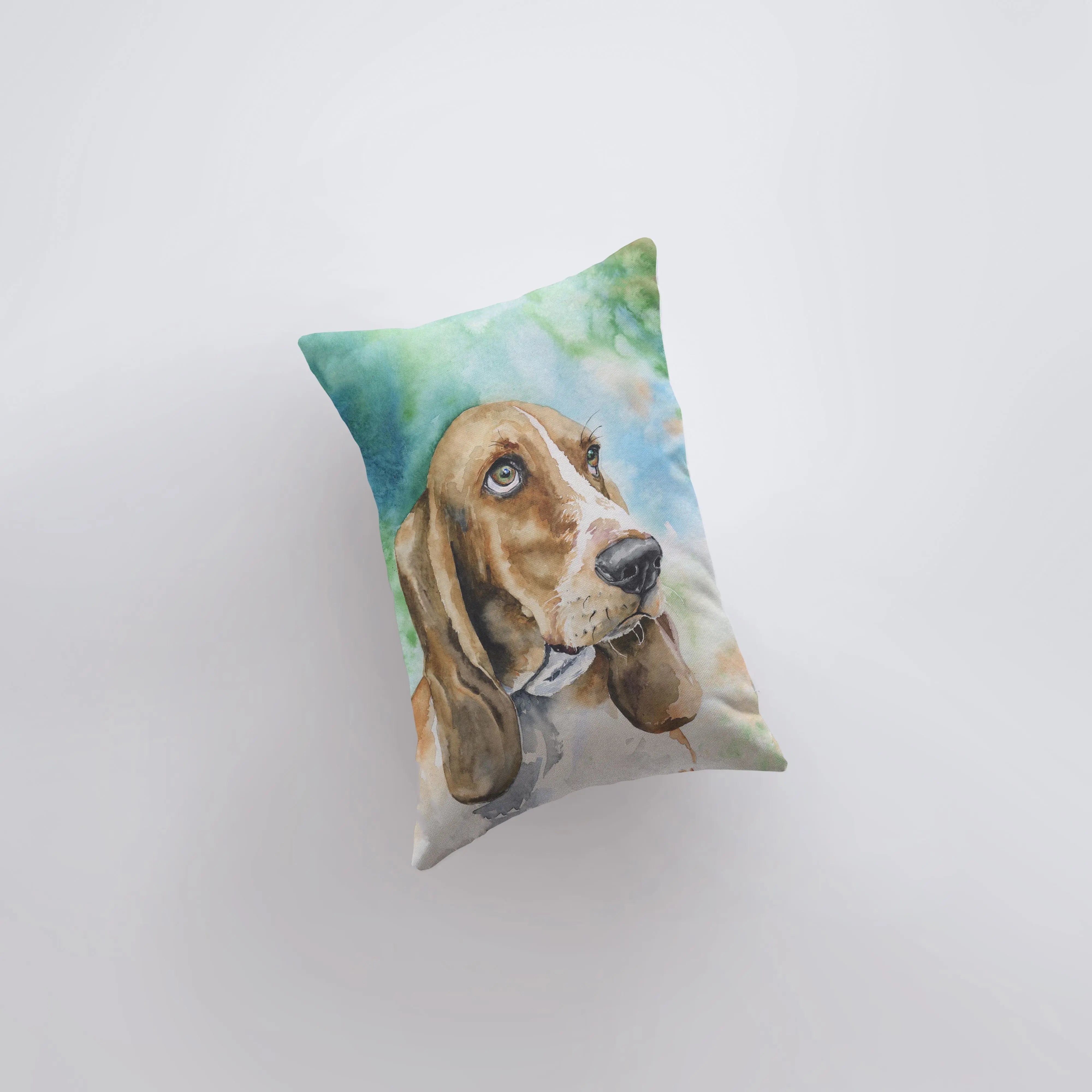 Basset Hound | 12x18 | Dog Watercolor | Pillow Cover | Home Decor | Custom Dog Pillow | Dog Mom | Accent Pillow Covers | Throw Pillow Covers UniikPillows