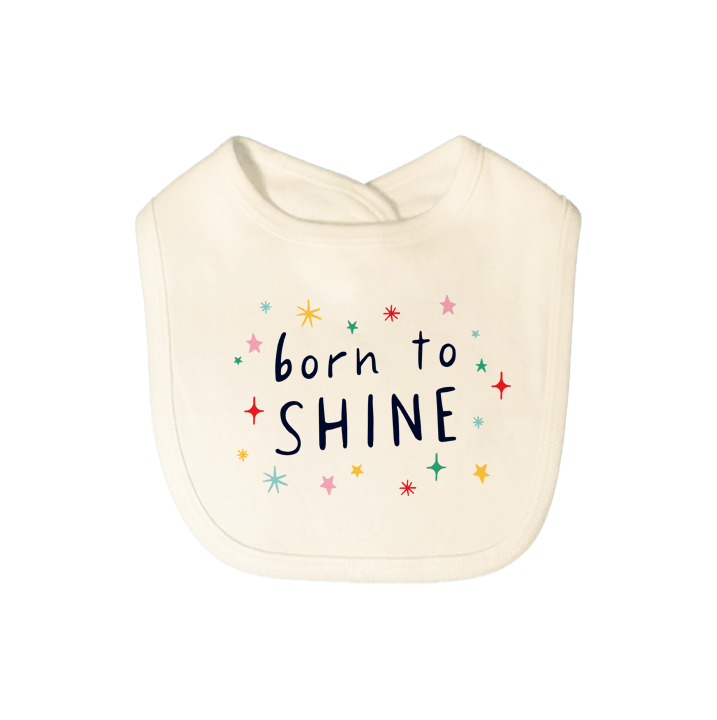 Finn + Emma graphic bib | born to shine