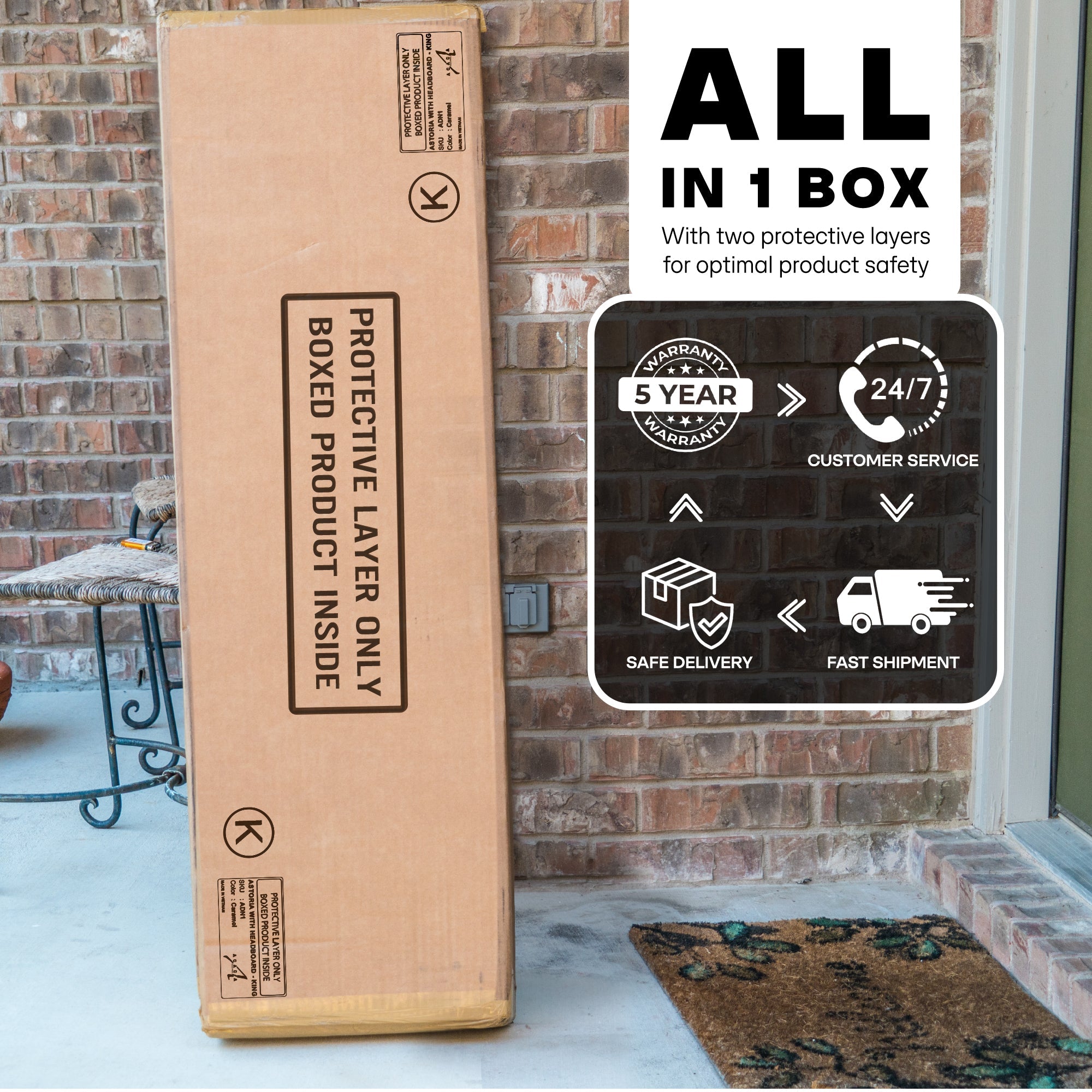 Acacia Astoria Upholstered Solid Wood Bed Frame