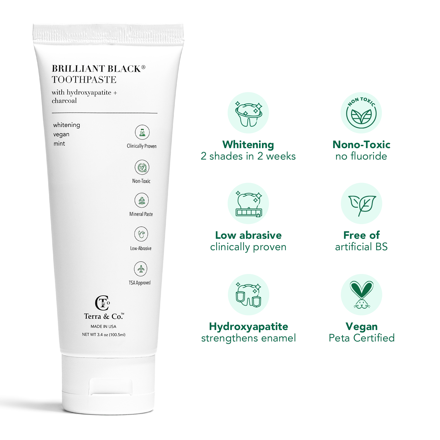 Brilliant Black® Charcoal Whitening Toothpaste with Micro-Hydroxyapatite