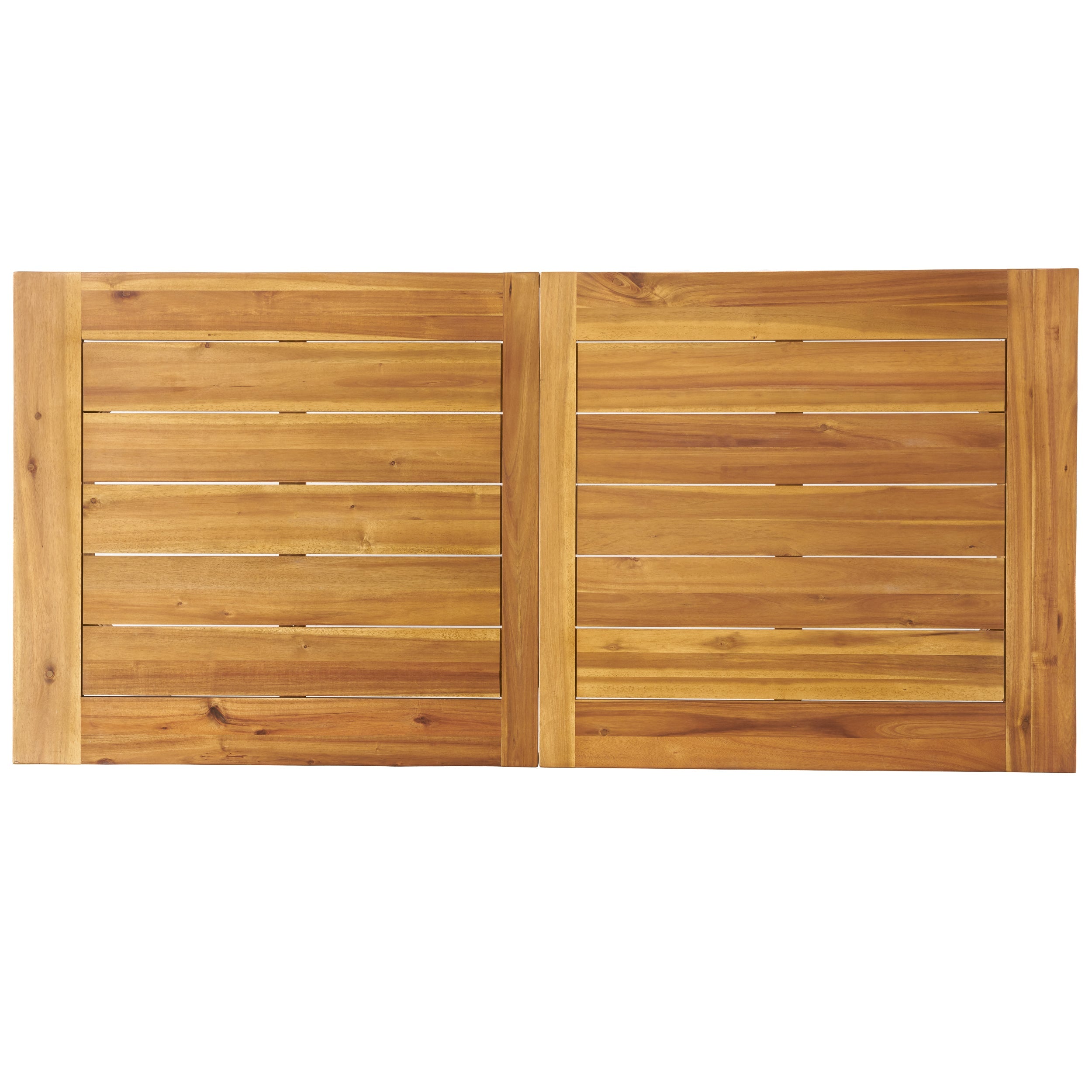 Della Acacia Wood Dining Table with Rustic Metal, Brown, Grey