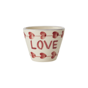Ceramic Oval Espresso Cup with Hand Painted Love