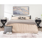 Retro Black X-Shape Nightstand and Coffee Table