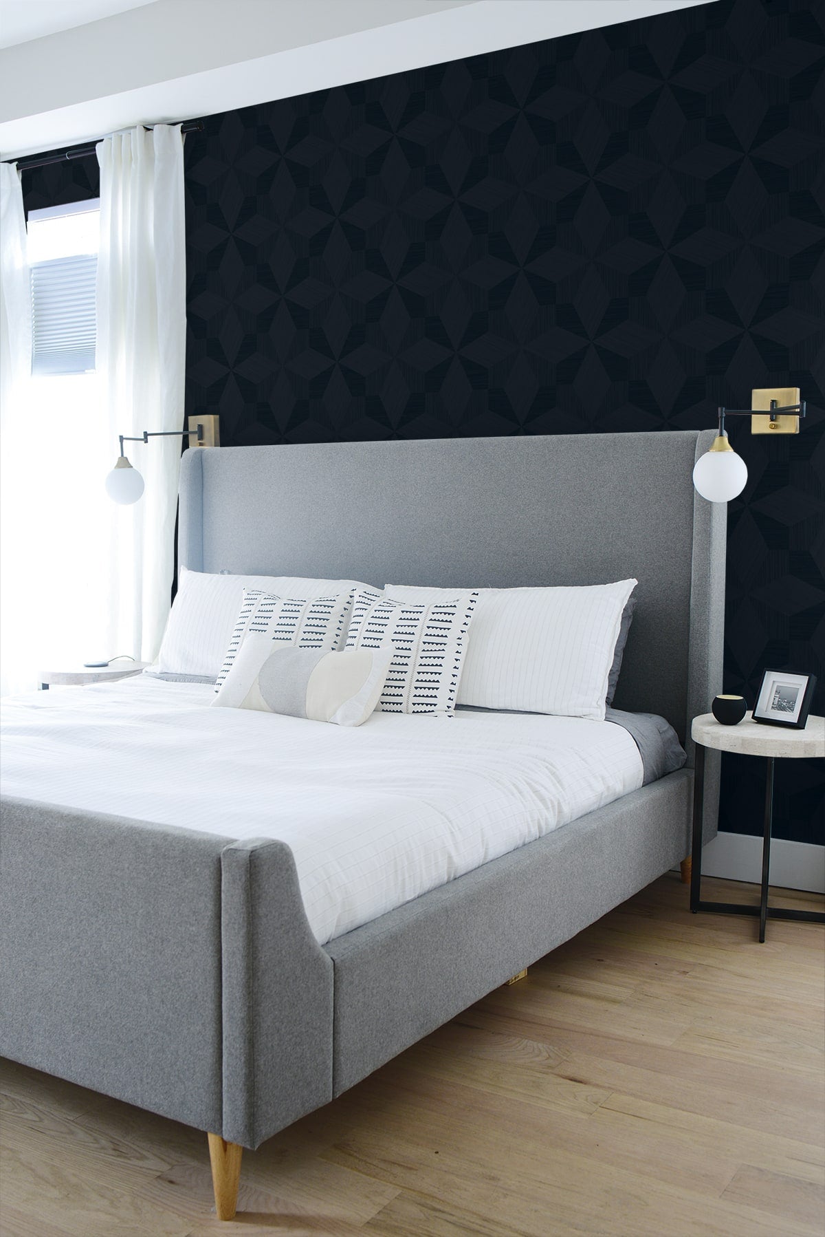 A Lot More Textures Turku Geometric Embossed Vinyl Unpasted Wallpaper