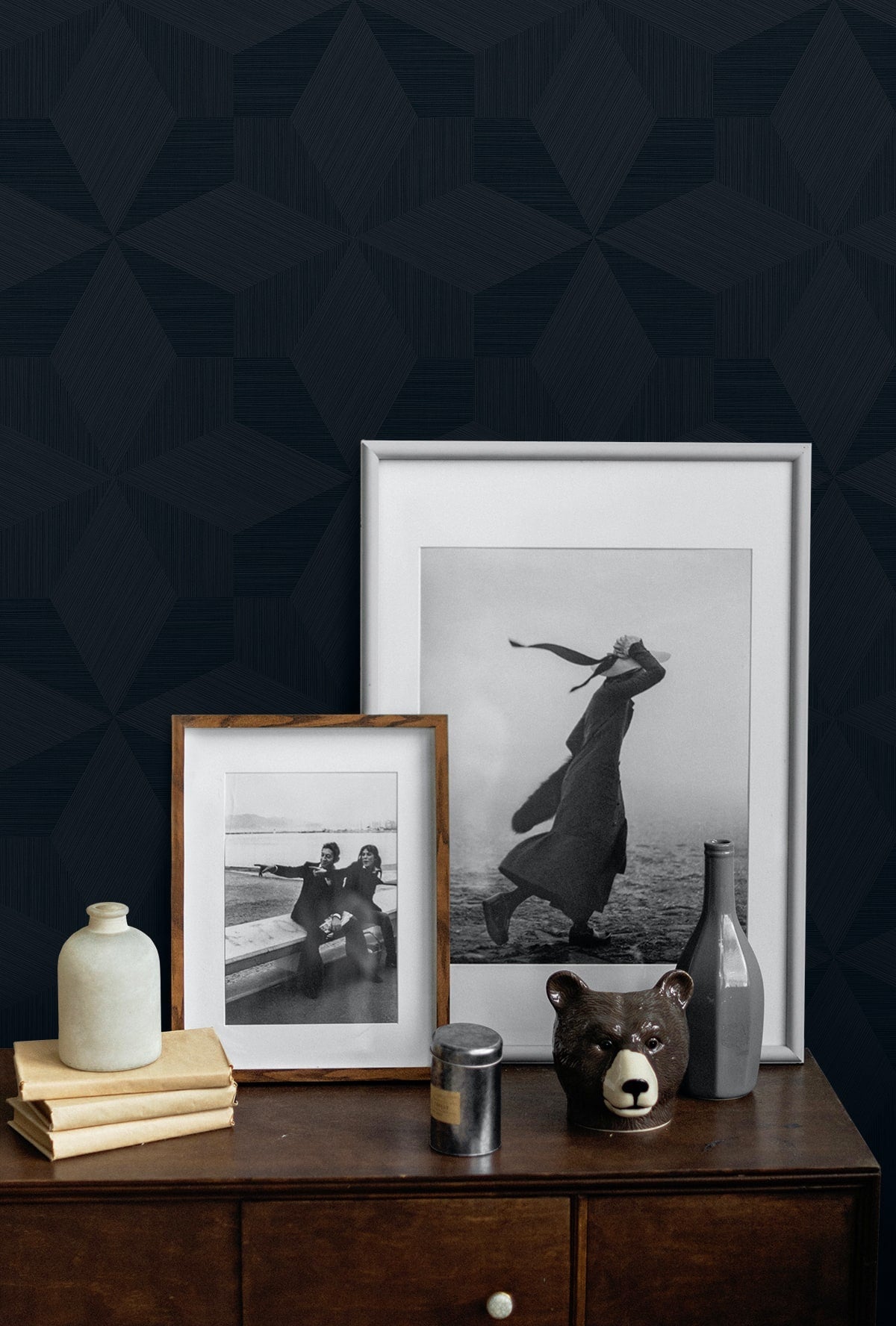 A Lot More Textures Turku Geometric Embossed Vinyl Unpasted Wallpaper
