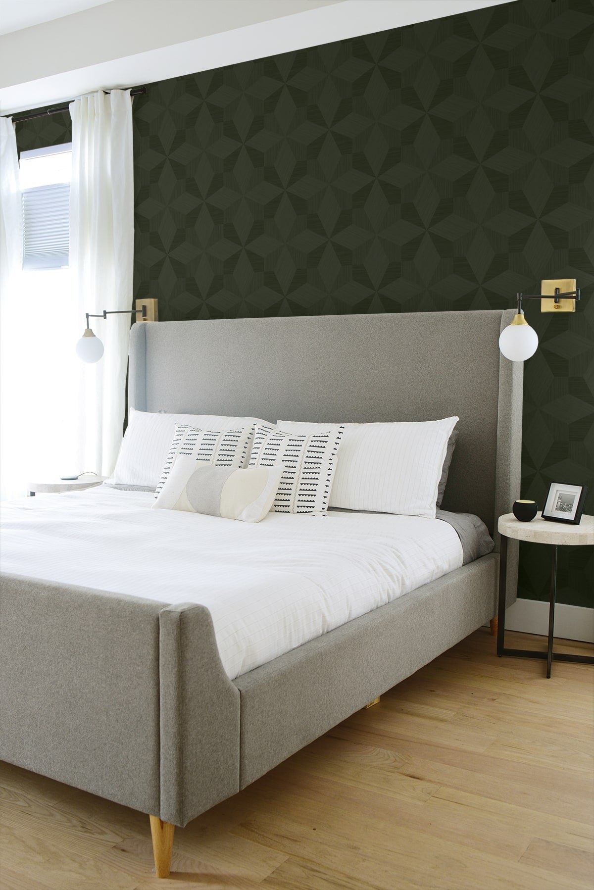 A Lot More Textures Turku Geometric Embossed Vinyl Unpasted Wallpaper