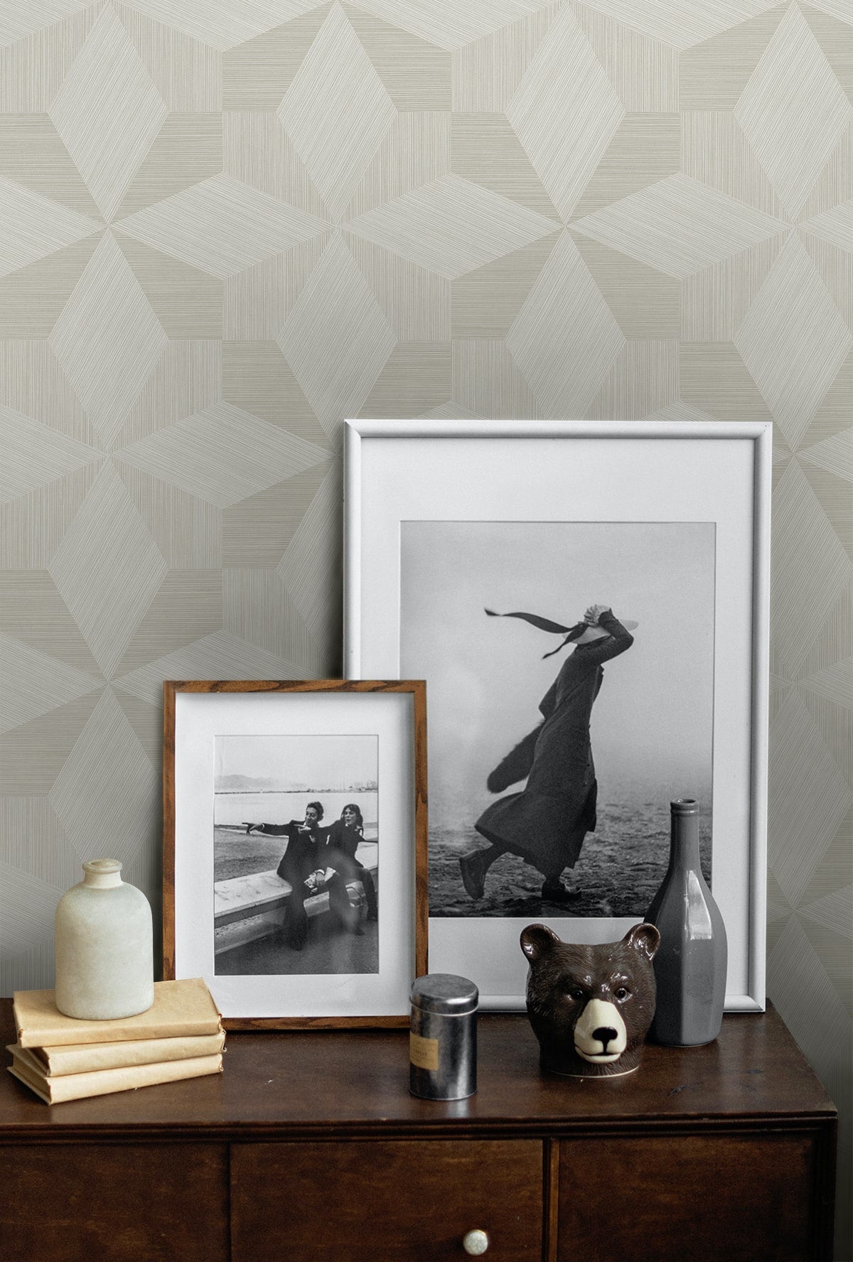 A Lot More Textures Turku Geometric Embossed Vinyl Unpasted Wallpaper